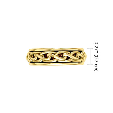 Celtic Knotwork 14K Yellow Gold Spinner Ring GTR1693 - Jewelry